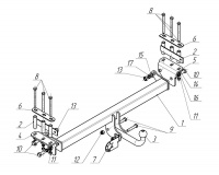 Фаркоп NS 12 для NISSAN Patrol GR  01.1998-2004, Автос, нагрузка 2500/125 кг. БЕЗ подрезки бампера от магазина ФаркопРос